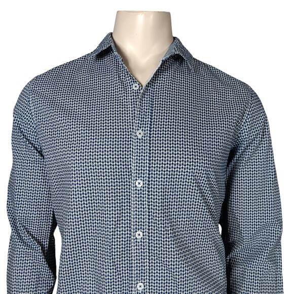 Michael Brandon Los Angeles Button Down Shirt Size Small Blue and White - Picture 3 of 10